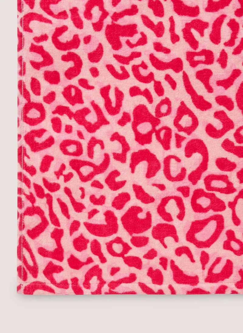 Matalan Kids Pink Leopard Beach Towel