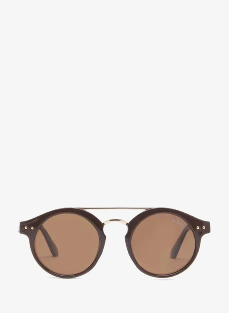 Lee Cooper Polarized Sunglasses Brown Frame Brown Mirror Lens 43mm  - LCK113C02