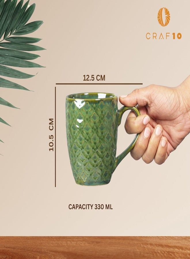 CRAF10 كوب شاي/قهوة سيراميك من CRAF10 Glaze Studio - قطعة واحدة، 330 مل، طلاء تفاعلي، أنيق ومتين، للاستخدام المكتبي، لون اليشم - Image 2