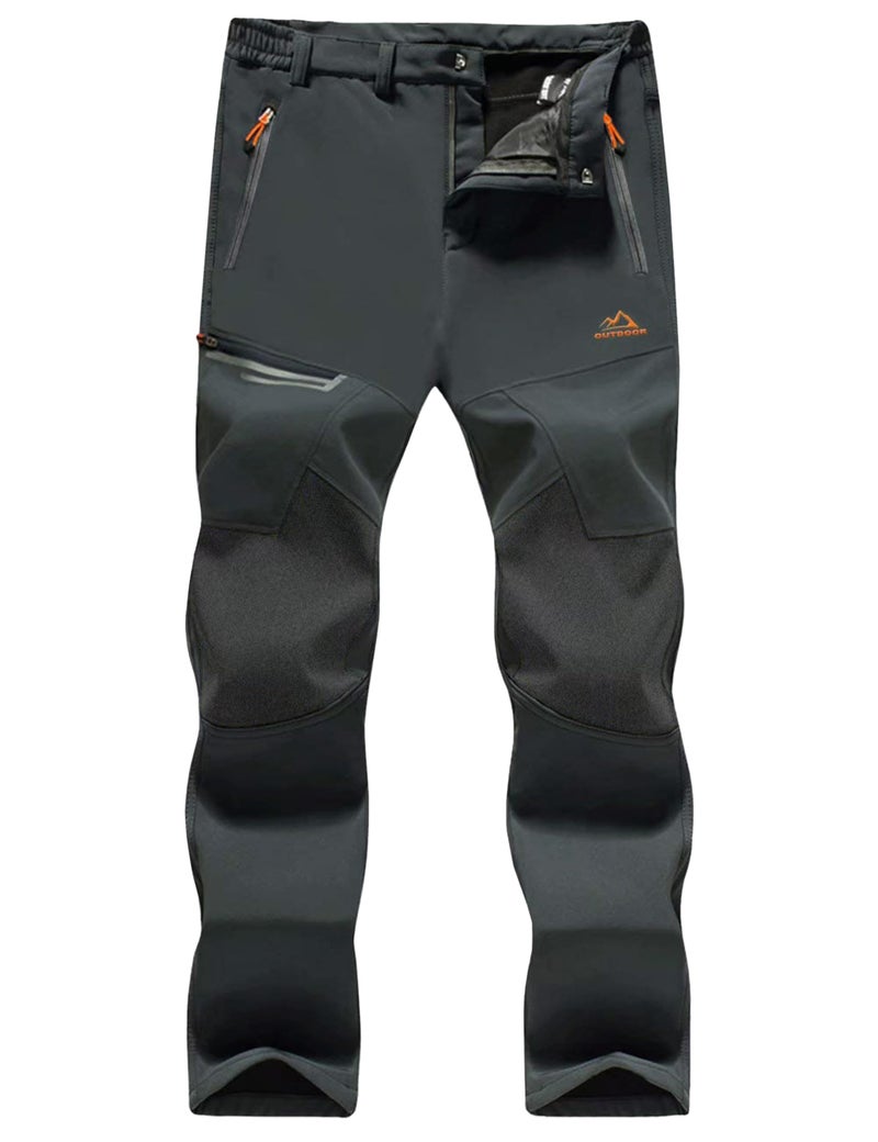 MAGCOMSEN Winter Pants Dark Grey Waterproof Fleece Lined Ski Snow Work Pants
