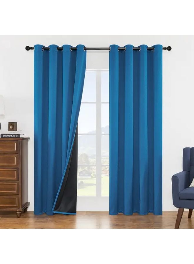 Beige Thermal Insulated Room Darkening Curtain 59x90 Inches For Bedroom Living Room - Image 2
