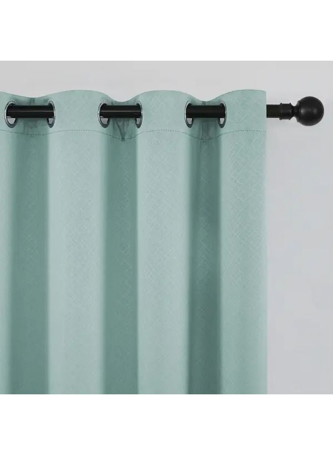 Beige Thermal Insulated Room Darkening Curtain 59x90 Inches For Bedroom Living Room - Image 4