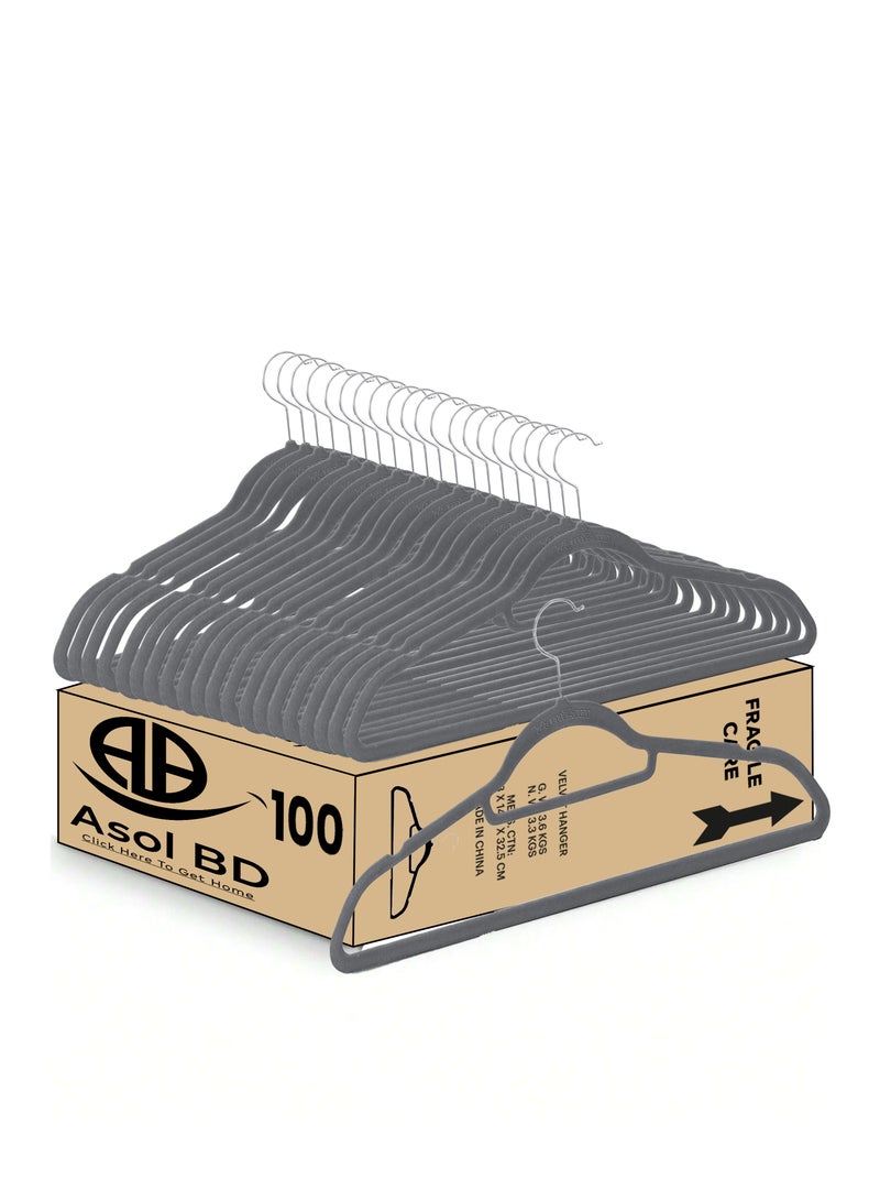 AsolBD AsolBD Heavy Duty Premium Velvet Hanger Ultra-Thin Space Saving 360 Degree Swivel Hook Strong, Non-Slip and Durable Clothes Hangers (علاقات ملابس) for Coats, Jackets, Pants, Dress - Image 1