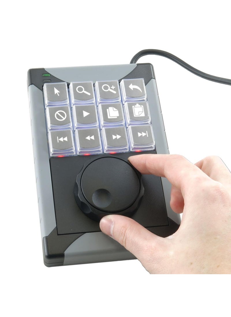 X-keys X-keys USB Programmable Keyboard with Jog & Shuttle Control for Editing or Instant Replay (12 Key, XK-12 JGS)  - Image 5
