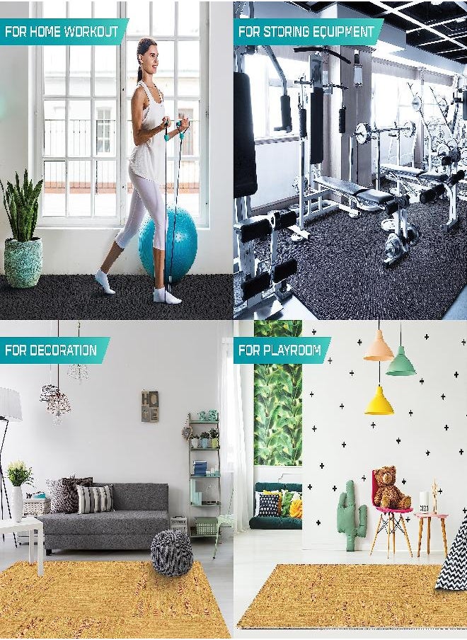 Yes4All Yes4All Interlocking Floor Mats with Border - Foam, Gym Floor Mats with EVA Interlocking Tiles (12 Square Feet - Oak Wood Light - 12 Tiles)  - Image 1