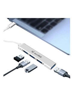 نيو لينك NEOLINK USB C Hub 4-in-1 Type C to 4 Ports USB 3.0 Adapter USB Dongle with Nylon Braided Cable Laptop Accessories High-Speed 5Gbps USB Splitter Compatible with MacBook Pro/Air, iPad Pro, Dell, iMac,etc  - Image 3