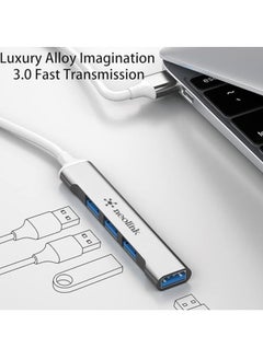 نيو لينك NEOLINK USB C Hub 4-in-1 Type C to 4 Ports USB 3.0 Adapter USB Dongle with Nylon Braided Cable Laptop Accessories High-Speed 5Gbps USB Splitter Compatible with MacBook Pro/Air, iPad Pro, Dell, iMac,etc  - Image 4