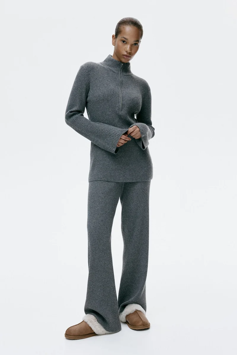 اتش اند ام كنزة بسحاب علوي محبوكة بتصميم مرن