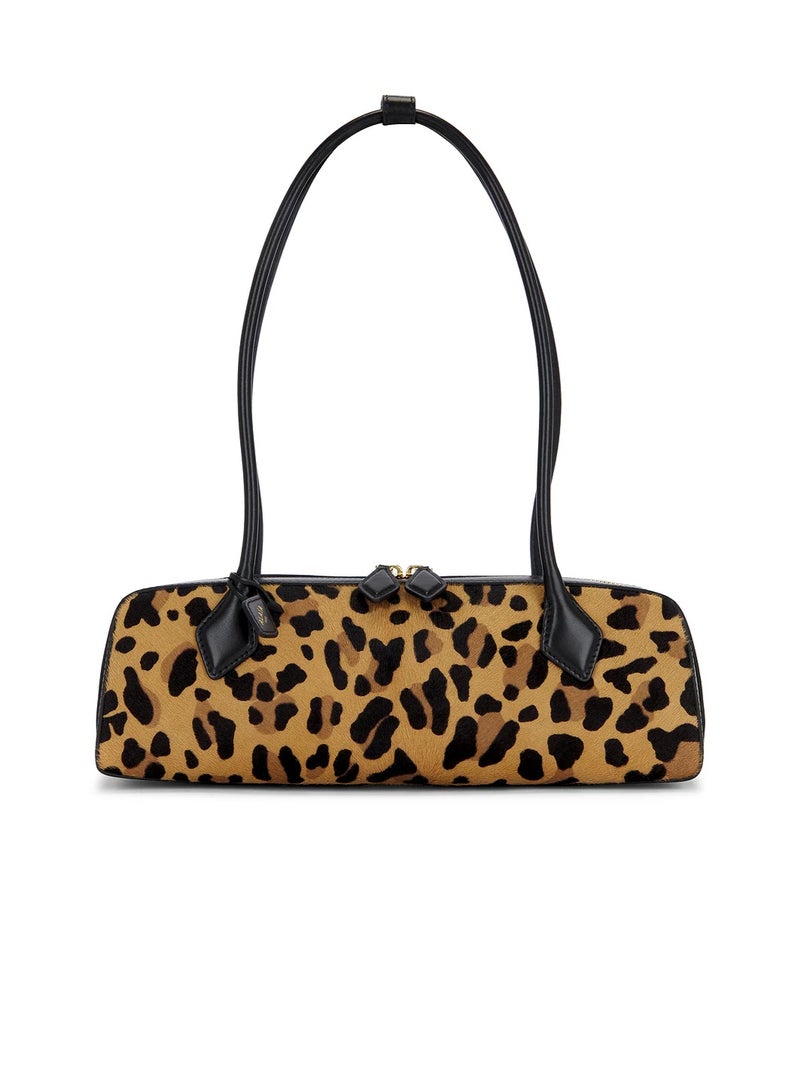 ALAIA PARIS ALAÏA Le Teckel medium leopard-print suede shoulder bag - Image 1