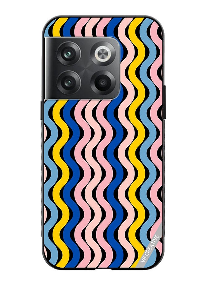VR CREATIVE Protective Case Cover For OnePlus Ace Pro Retro Vintage Waves Groove Design Multicolour  - Image 1