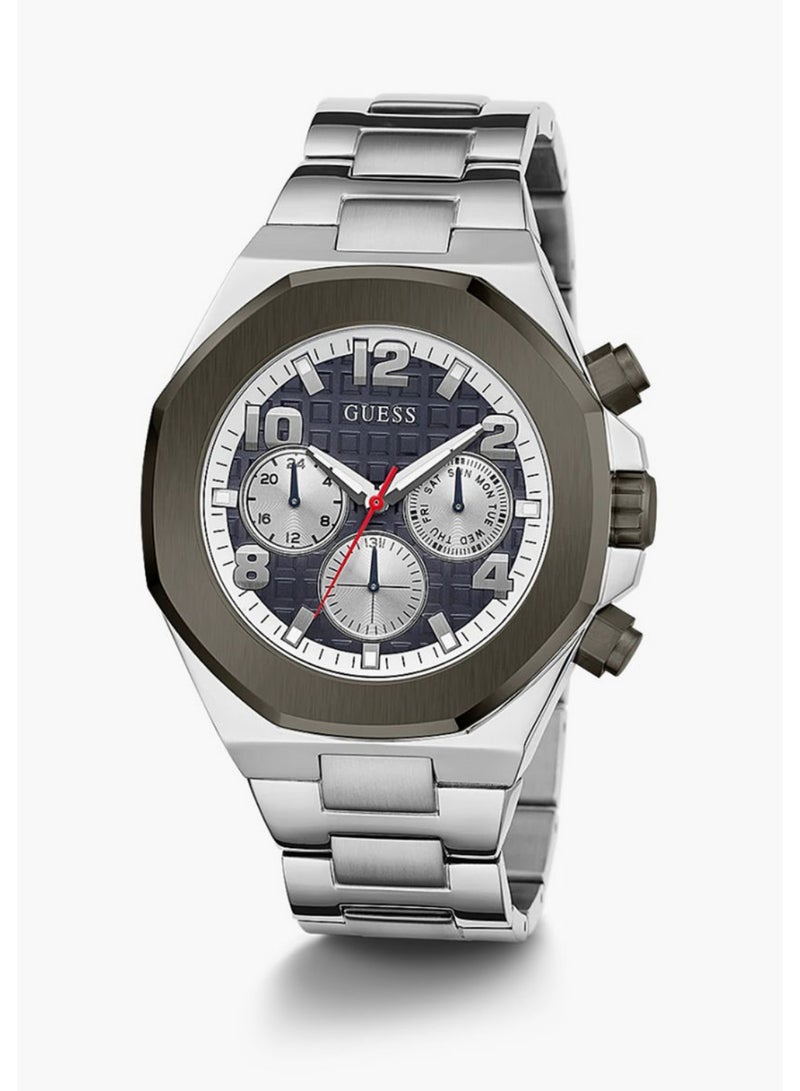 Guess Men's Silver Chronograph Stainless Steel Strap Watch - GW0489G1 - Image 2