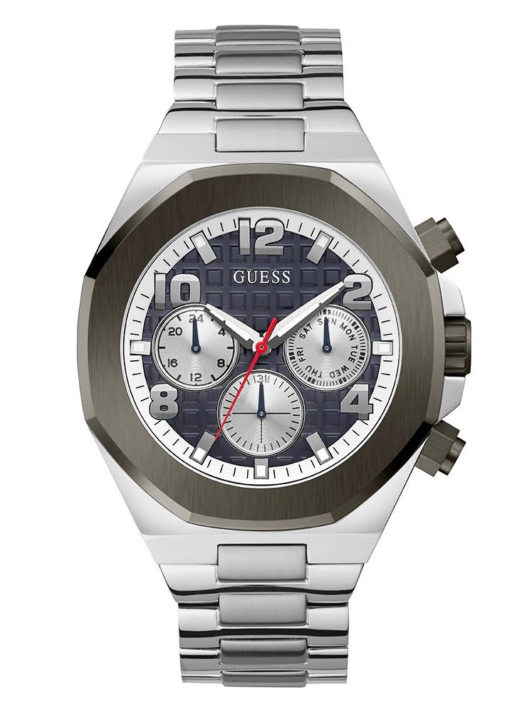 Guess Men's Silver Chronograph Stainless Steel Strap Watch - GW0489G1 - Image 1