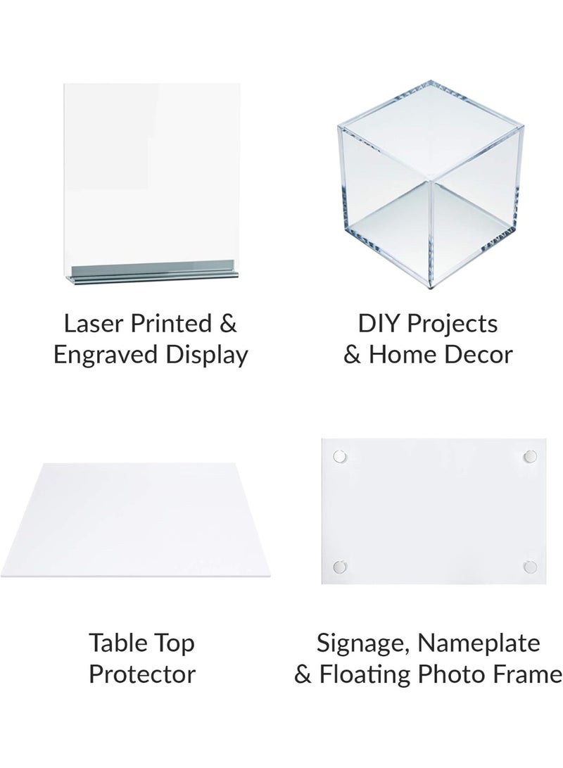 Slasa SLASA Acrylic Sheet – Clear Acrylic Panel – 2mm Thick – Transparent Sheet for Picture Frames, Sign Holders, DIY Display Projects & Crafts (Pack of 2) - Image 2