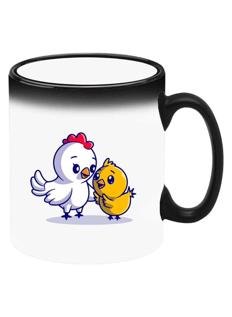 Theodor Color Changing Heat Sensitive Ceramic Mug, Image Revealed When HOT Liquid is Added! Chicken & Hen - Image 2
