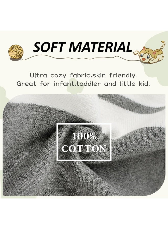 Peecabe Peecabe Kids Boys Cable Knit Sweater Long Sleeve Round Collar Striped Sweatshirt Baby Cotton Pullover Sweater Spring 1-5T - Image 5