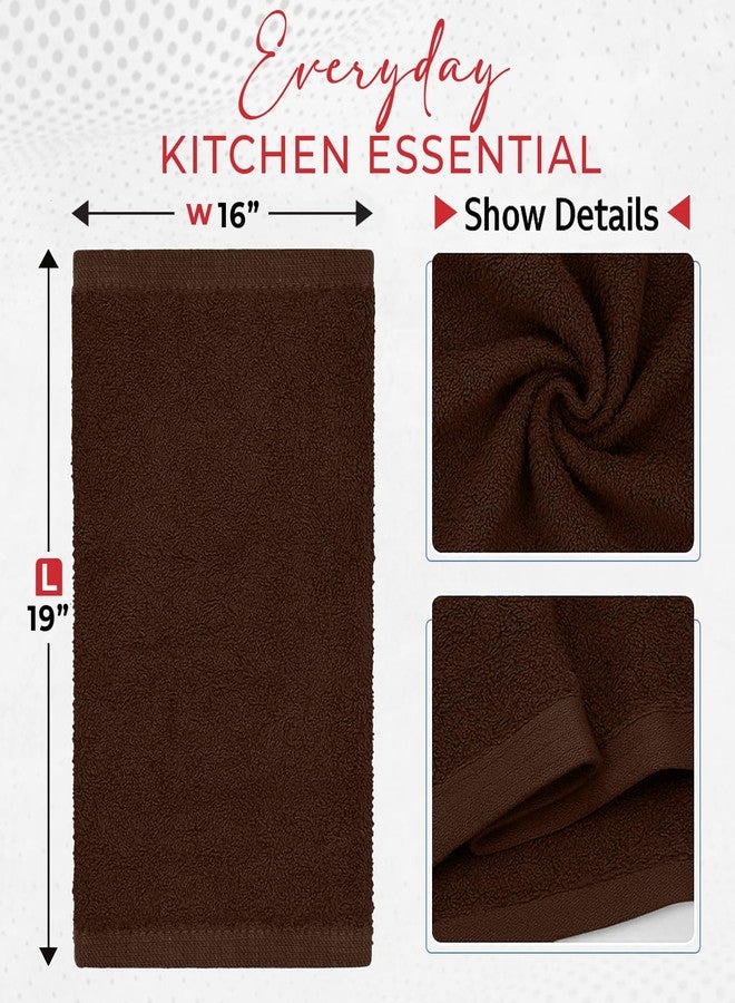 RIVERSIDE Bar Mop Towels Pack of 12, 16x19 Inches, 100% Ring Spun Cotton Terry Cloth Kitchen Towel, Highly Absorbent & Reusable Multipurpose Cleaning Rags for Bathroom, Hotel, Restaurant, Brown - Image 3