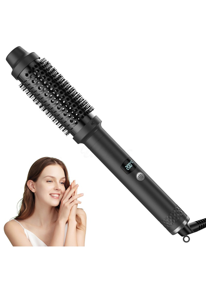general Hot Curling Brush, 3-in-1 Round Brush, Dual PTC 30S, Fast Heating, Dual Voltage, Perfect for Travel, Straightening, Curling, Hot Brush Styling Hairstyles (Black) - Image 1