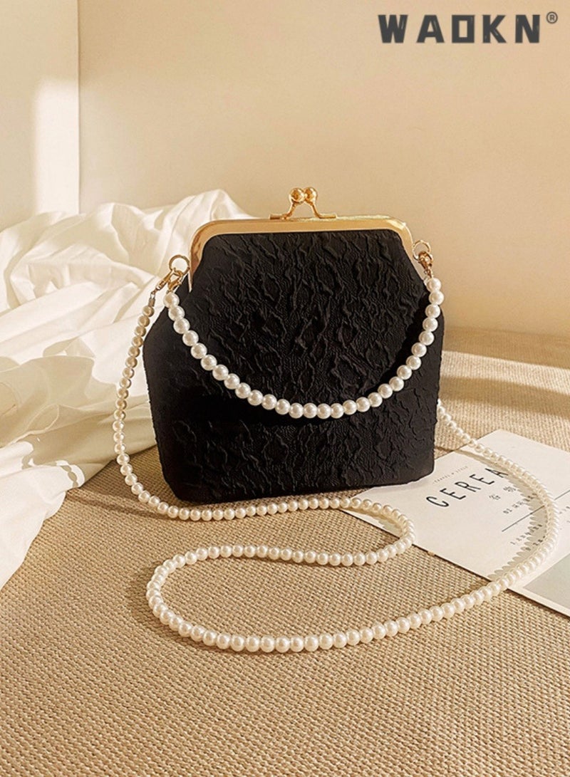 دبليو أيه أو كي أن جديد سيدة لؤلؤة حزام الكتف حقيبة يد ، حقيبة الهاتف الخليوي حقيبة يد ، حقيبة يد ، سلسلة متعددة الوظائف حقيبة يد مناسبة لأنّ حزب وليمة - Image 3