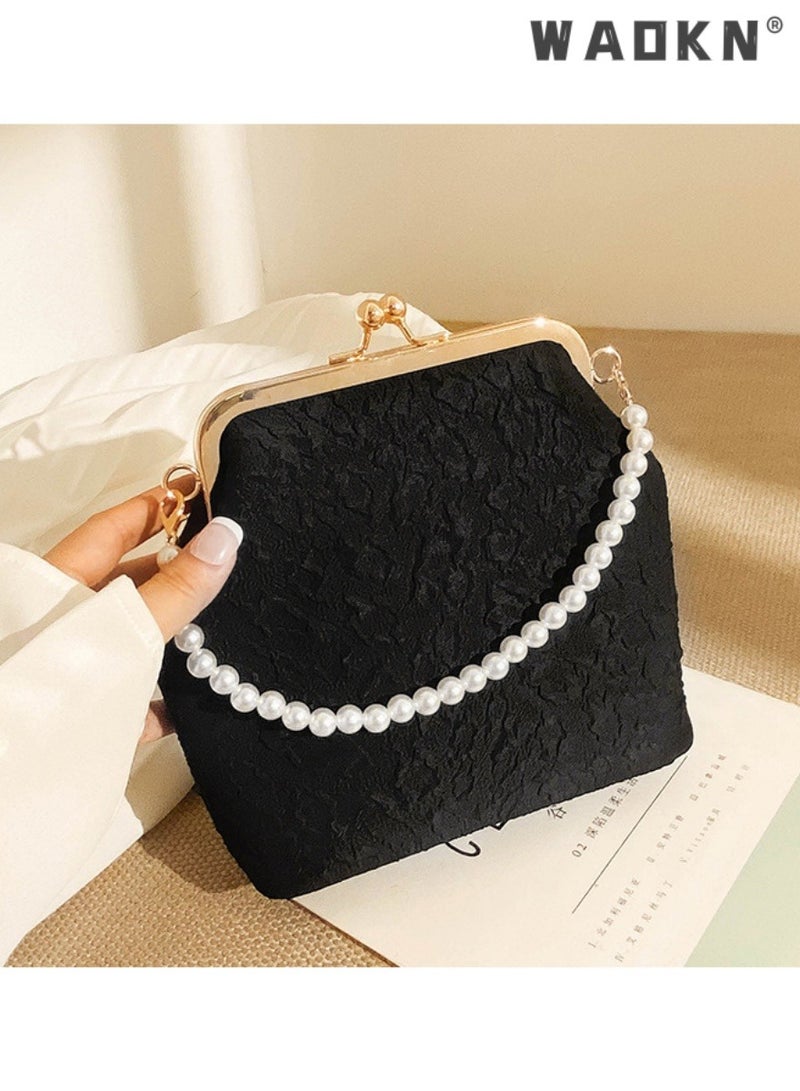 دبليو أيه أو كي أن جديد سيدة لؤلؤة حزام الكتف حقيبة يد ، حقيبة الهاتف الخليوي حقيبة يد ، حقيبة يد ، سلسلة متعددة الوظائف حقيبة يد مناسبة لأنّ حزب وليمة - Image 5