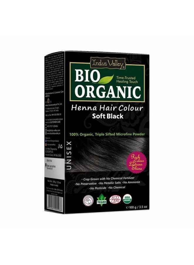 Indus Valley 100% Organic Henna Hair Color (Soft Black)-100 G Pack Of 1 - Image 1