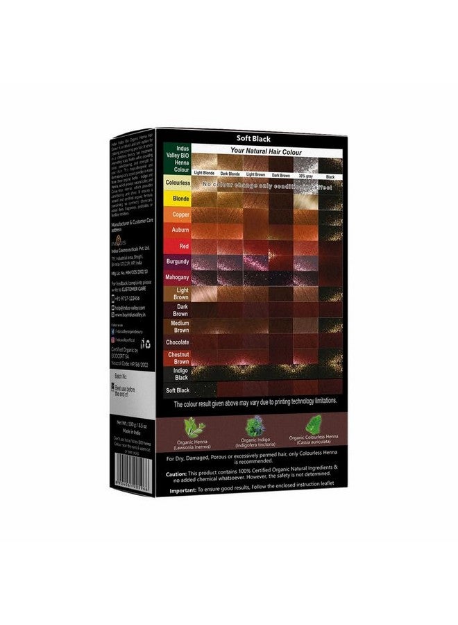Indus Valley 100% Organic Henna Hair Color (Soft Black)-100 G Pack Of 1 - Image 2