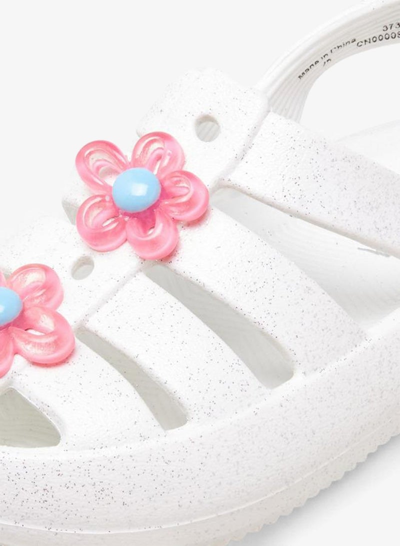 Aqua Girls Floral Accent Hook and Loop Strap Sandals - Image 4