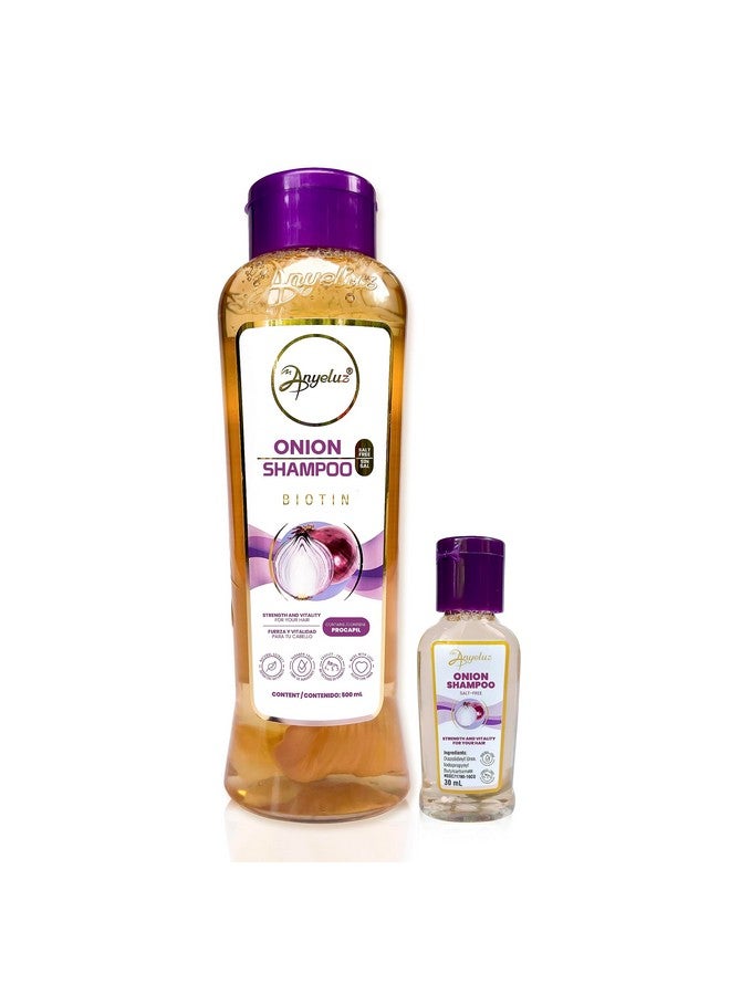 ANYELUZ Kit Duo Onion Shampoo + Mini Travel Size Promotes Hair Growth Cleanses And Reduces Oiliness For All Hair Types Natural Extracts - Image 1