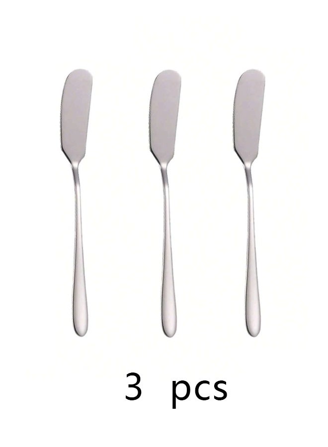 3-piece set, stainless steel butter knife (1.8cm×16.9cm), jam knife, butter knife, cream spreader, cake decorating tool, heated butter spreader, cheese knife, cream dessert knife, salad dressing spreader, Christmas gift/perfect gift. - Image 4