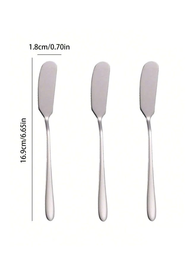 3-piece set, stainless steel butter knife (1.8cm×16.9cm), jam knife, butter knife, cream spreader, cake decorating tool, heated butter spreader, cheese knife, cream dessert knife, salad dressing spreader, Christmas gift/perfect gift. - Image 5