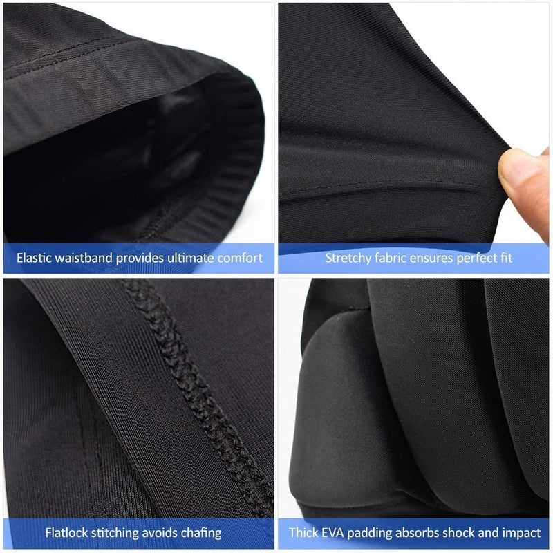 RANDDER Kids Butt Pad Shorts for Skating Snowboarding Ski Hockey, Hip Tailbone Padded Shorts for Youth Child(Black, M) - Image 4