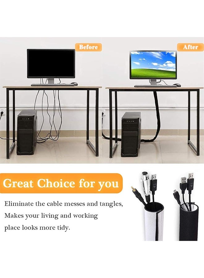 MaWadda Cable Organizer & Wire Organizer Sleeve, 2 Pack (11cm x 1m) with 20pcs Cable Ties, Neoprene Cord Cover for TV PC, Essential Office Accessories for Desk Setup - Image 5