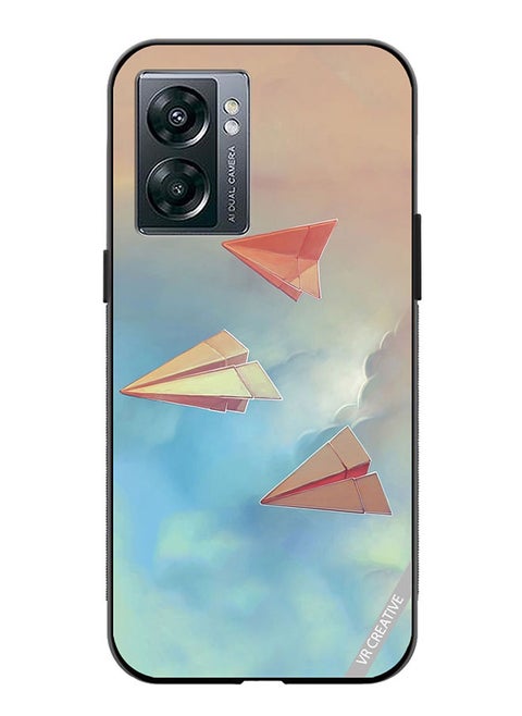 Protective Case Cover For OnePlus Nord N300 Paper Plane Design Design Multicolour