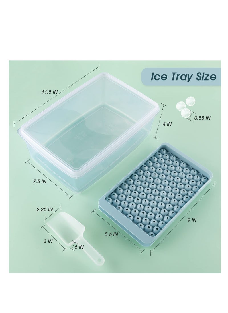 Excefore - Mini Ice Cube Trays, Round Ice Cube Mold, 4 PCS 0.6in Small Ice Maker for Freezer, Circle Ice Trays for Freezer with Lid & Bin, Easy Release, for Chilling Drinks, Coffee, Juice, Cocktail - Image 1