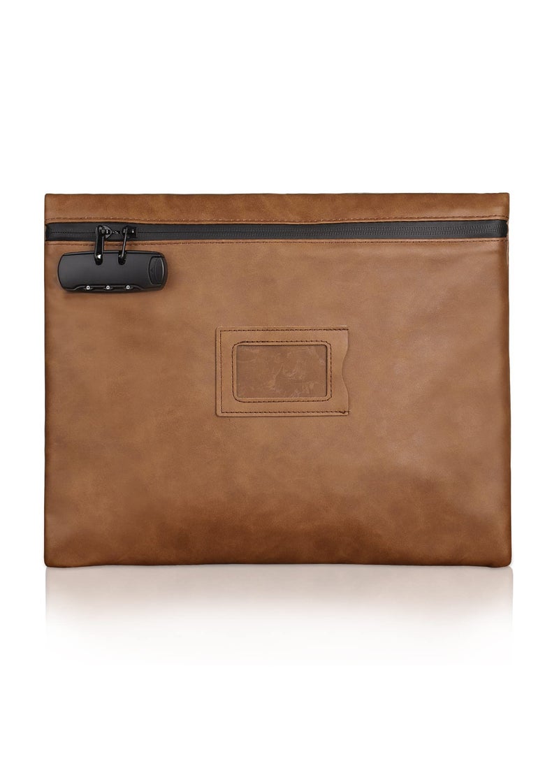 SYOSI - Lockable Document Bag, 13.6 x 10 Inch Briefcase with Zipper, Notary Storage Pouch for Documents, Cash, Cell Phone, Tablet, Credit Cards, Passport - Image 1