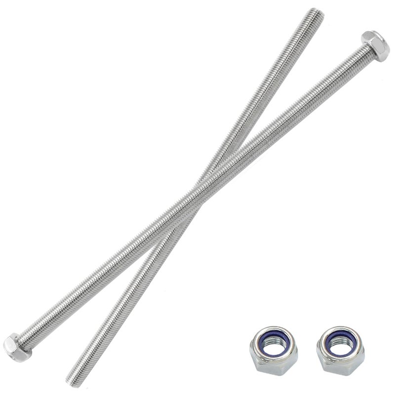 Jersvimc 2Pcs M10 x 250mm Threaded Rod Stainless Steel M10 Threaded Rod, Long Threaded Studs Fully Threaded Rods & Studs Right Hand Threaded Screw for Bolt Clamps Anchor - Image 1