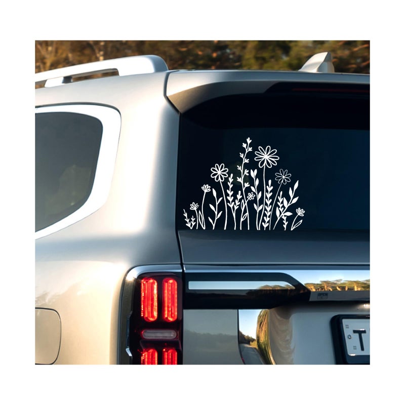 SHMZK Wildflowers Boho Car Sticker Reflective Flower Vinyl Decal Sticker Gift for Plant Lovers Decorative Boho Bumper Stickers for Car Window Laptop Luggage Car Accessories - Image 3