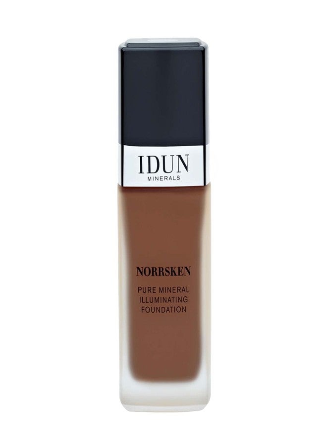 delilah  IDUN Minerals Liquid Norrsken Foundation - Silky Smooth Coverage - Luminous, Dewy Finish for Dry and Dull Skin - Water Resistant and Vegan Makeup - 225 Siv - Warm Dark Brown - 1.01 oz - Image 1