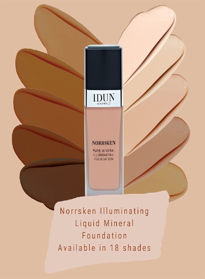 delilah  IDUN Minerals Liquid Norrsken Foundation - Silky Smooth Coverage - Luminous, Dewy Finish for Dry and Dull Skin - Water Resistant and Vegan Makeup - 225 Siv - Warm Dark Brown - 1.01 oz - Image 3