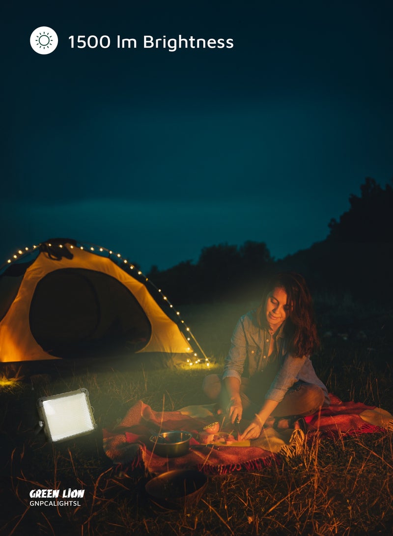 جرين ليون مصباح تخييم يعمل بالطاقة الشمسية 2 في 1 وبنك طاقة 7200 مللي أمبير في الساعة مع طاقة تعمل بالطاقة الشمسية ودوران 360 درجة / جهاز تحكم عن بعد / 12 ساعة من وقت العمل / شاشة بطارية رقمية / أوضاع إضاءة مختلفة / سطوع 1500 لومن - فضي - Image 3