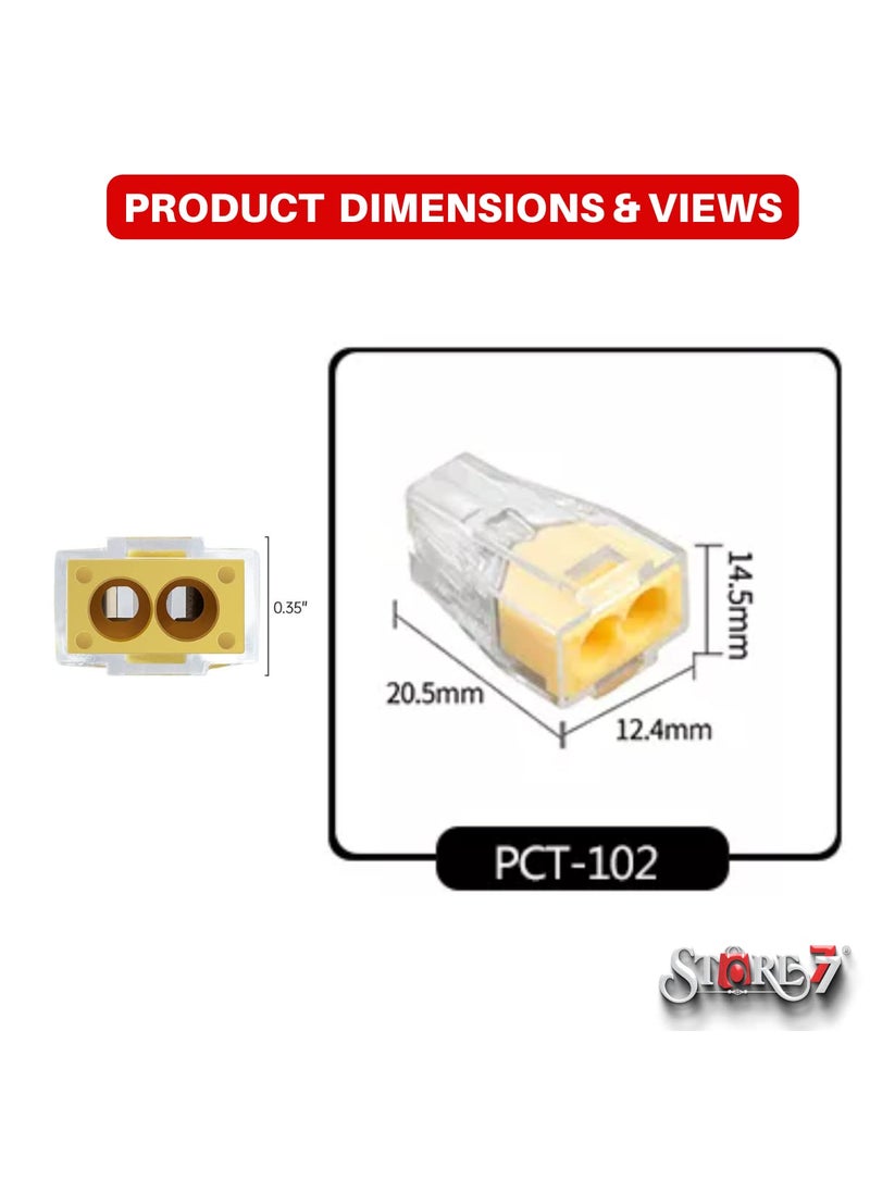 STORE77 STORE77 5Pcs Pushin Electrical Wire Connector 2 Port Quick Splicing Universal Push Wire Electrical Circuit Conductor Connector for Junction Boxes  - Image 5