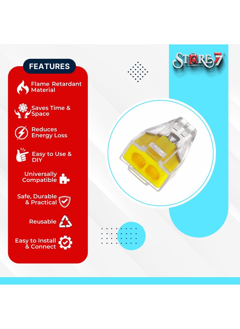 STORE77 STORE77 5Pcs Pushin Electrical Wire Connector 2 Port Quick Splicing Universal Push Wire Electrical Circuit Conductor Connector for Junction Boxes  - Image 2