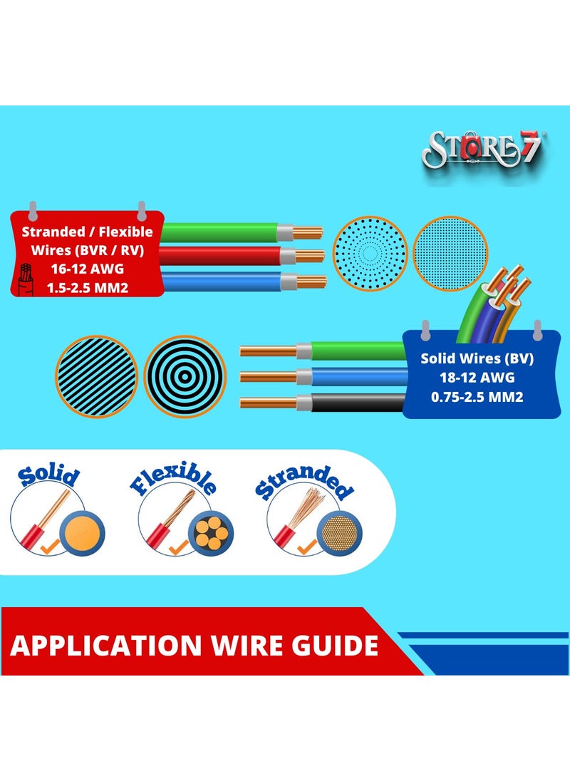 STORE77 STORE77 5Pcs Pushin Electrical Wire Connector 2 Port Quick Splicing Universal Push Wire Electrical Circuit Conductor Connector for Junction Boxes  - Image 4