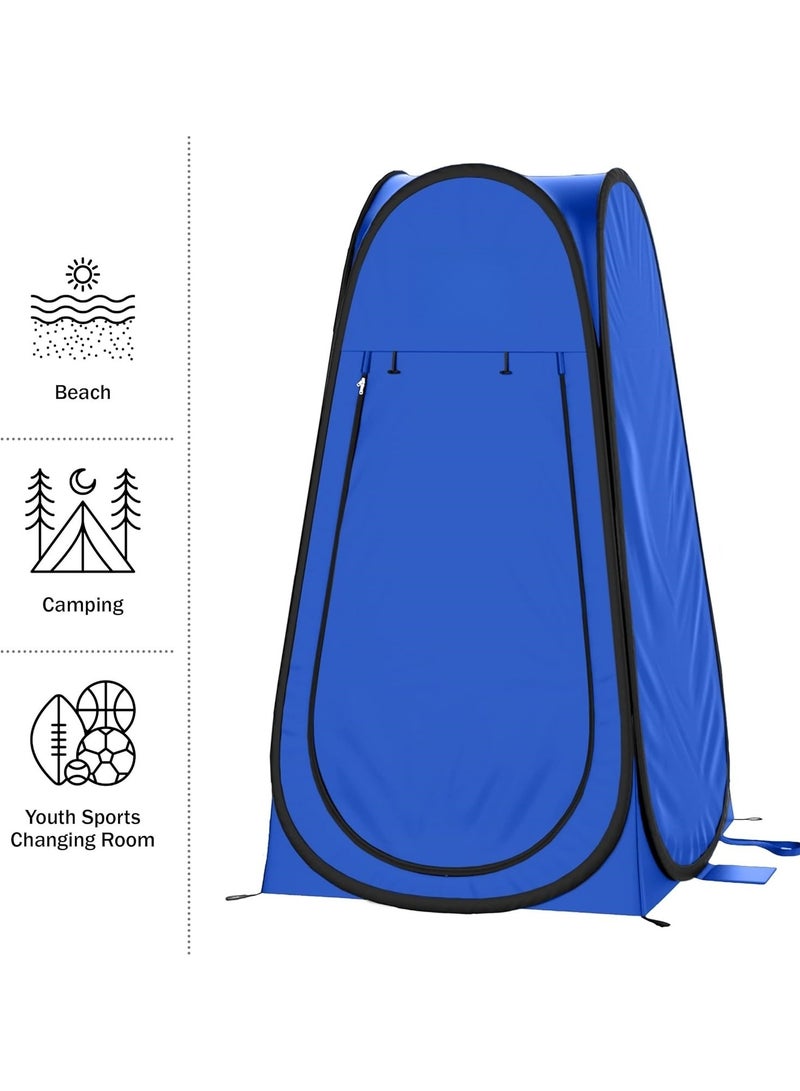 Pop Up Pod - Privacy Shower Tent Dressing Room or Portable Toilet Stall with Carry Bag for Camping Beach(Blue)