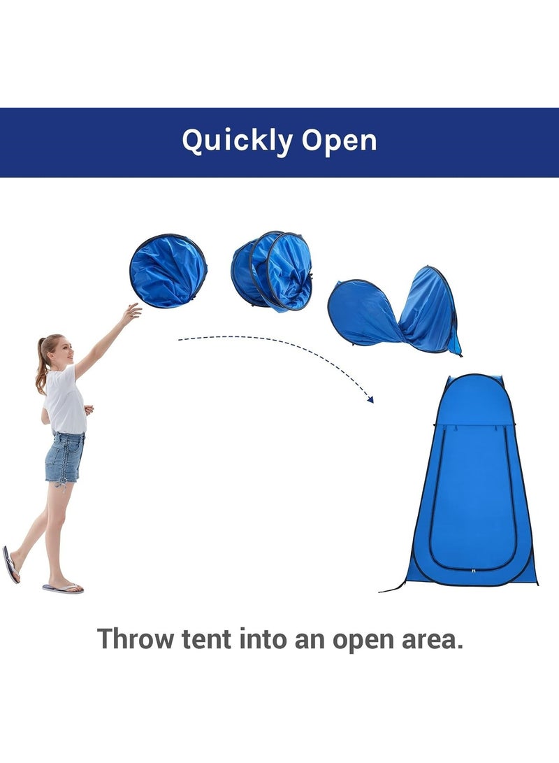 Pop Up Pod - Privacy Shower Tent Dressing Room or Portable Toilet Stall with Carry Bag for Camping Beach(Blue)