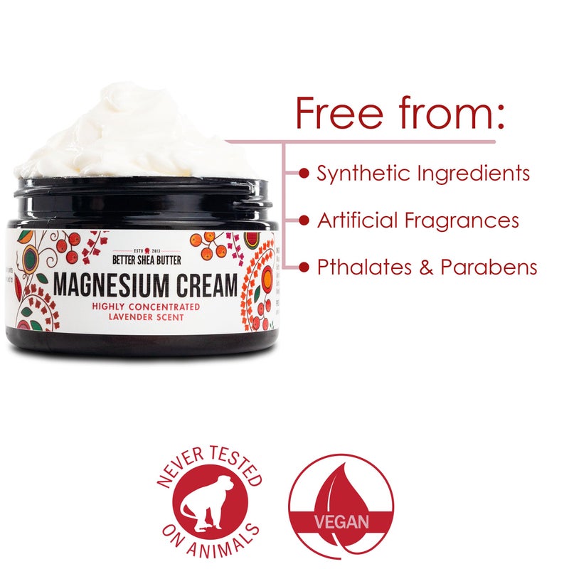 Better Shea Butter Magnesium Cream | Lavender | Relieves Leg Cramps and Muscle Tension | Night Lotion for Pregnancy, Kids and Baby | Handcrafted with Organic Ingredients - Image 5