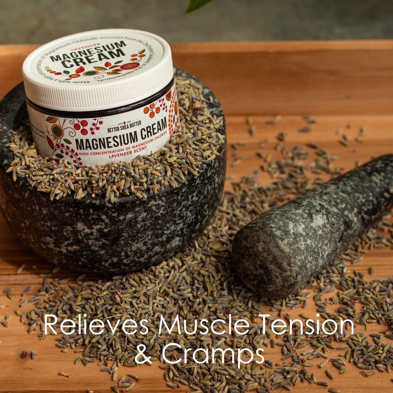 Better Shea Butter Magnesium Cream | Lavender | Relieves Leg Cramps and Muscle Tension | Night Lotion for Pregnancy, Kids and Baby | Handcrafted with Organic Ingredients - Image 3