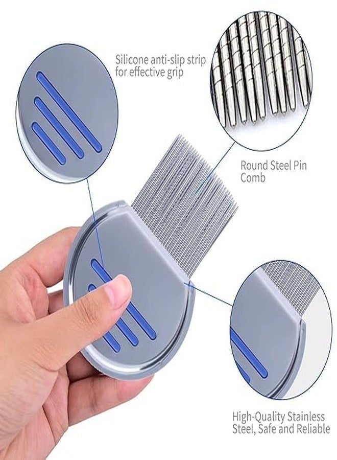 Aasakt Terminator Lice Removal Comb, Stainless Steel Fine Tooth Nit Comb for Head Lice Treatment, Anti-Slip Grip, Pack of 2 - Image 2