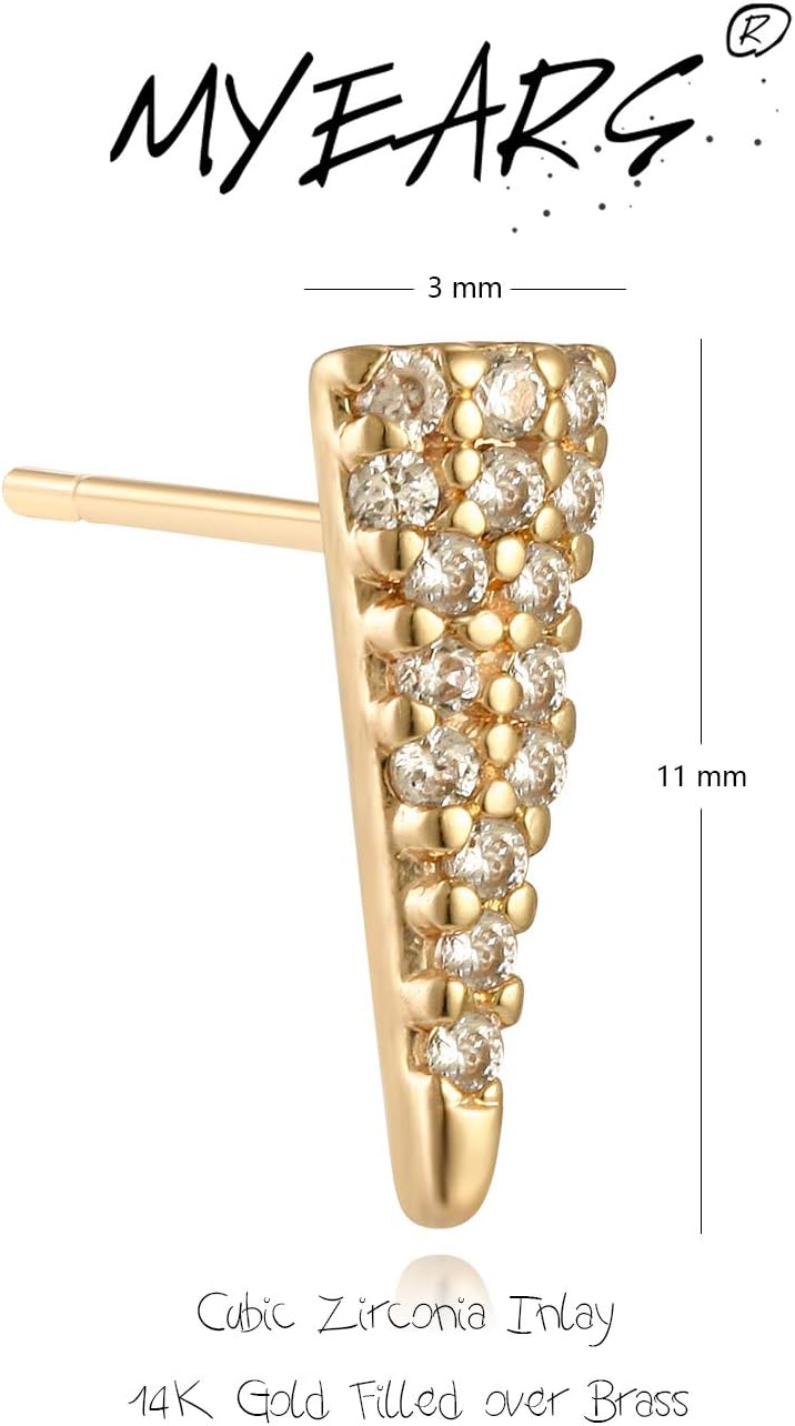 MYEARS Women Earrings Gold Stud 14K Small Simple Hypoallergenic Everyday Jewelry - Image 4