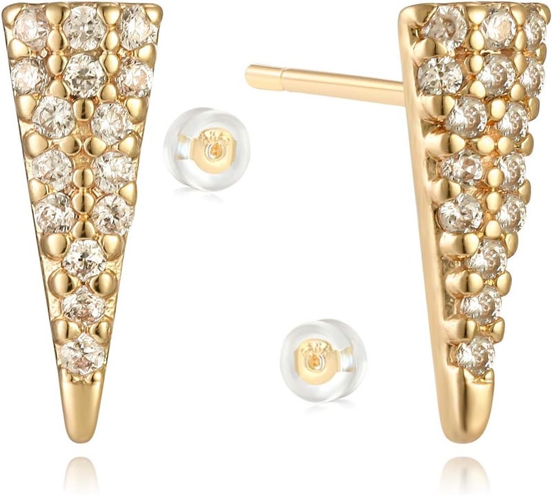 MYEARS Women Earrings Gold Stud 14K Small Simple Hypoallergenic Everyday Jewelry - Image 1