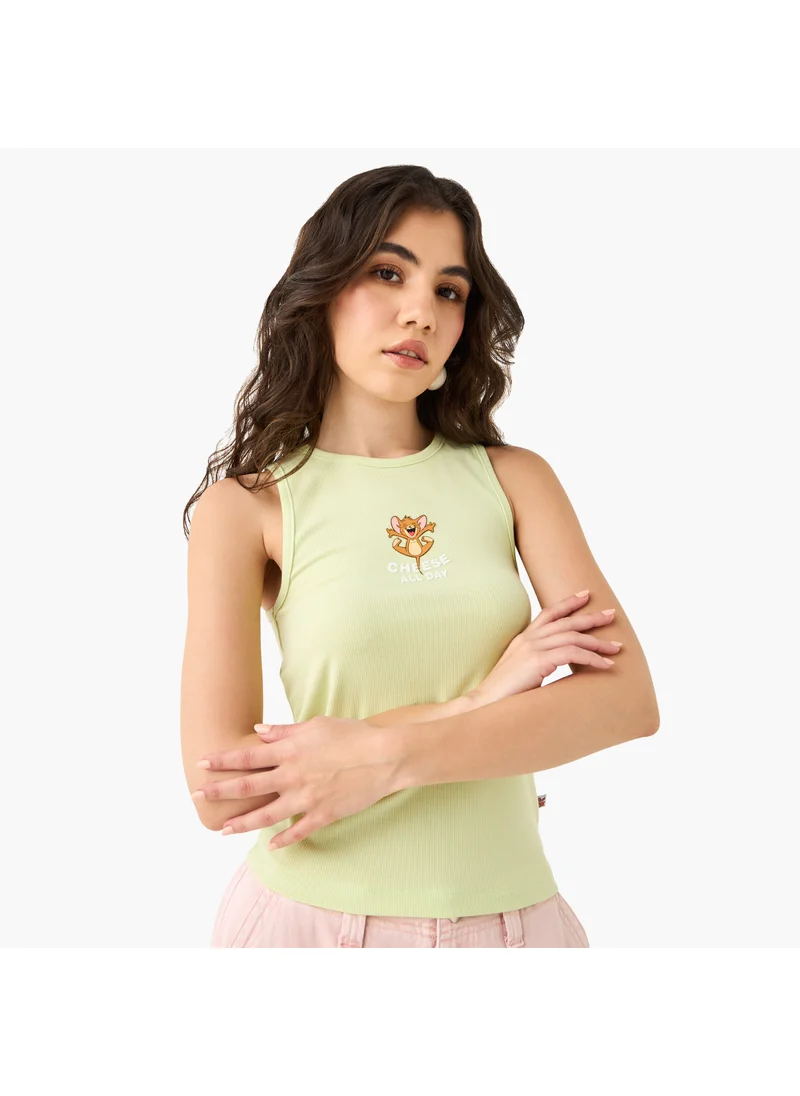 اس بي كاركترز Tom and Jerry Print Sleeveless T-shirt